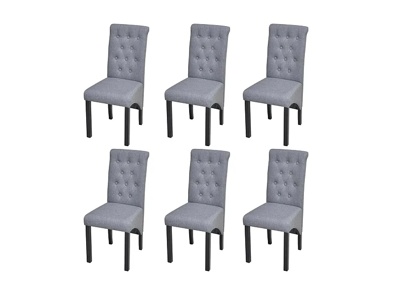 Chaises de salle à manger 6 pcs Gris clair Tissu 14