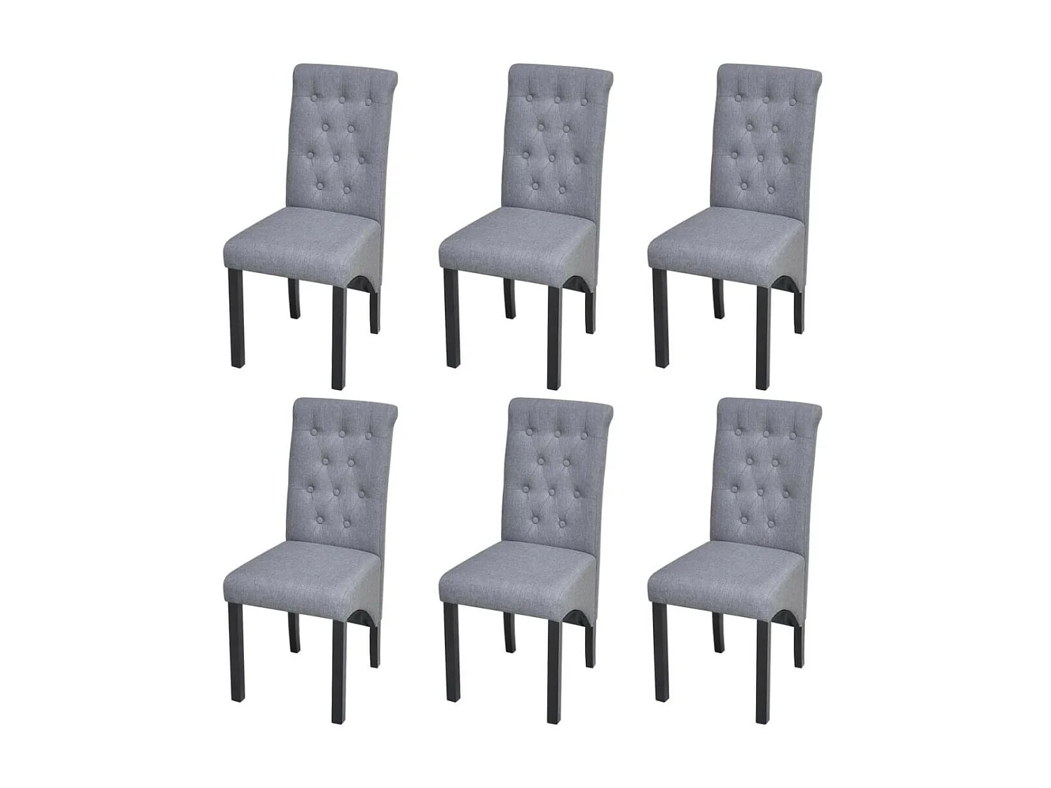 Chaises de salle à manger 6 pcs Gris clair Tissu 14