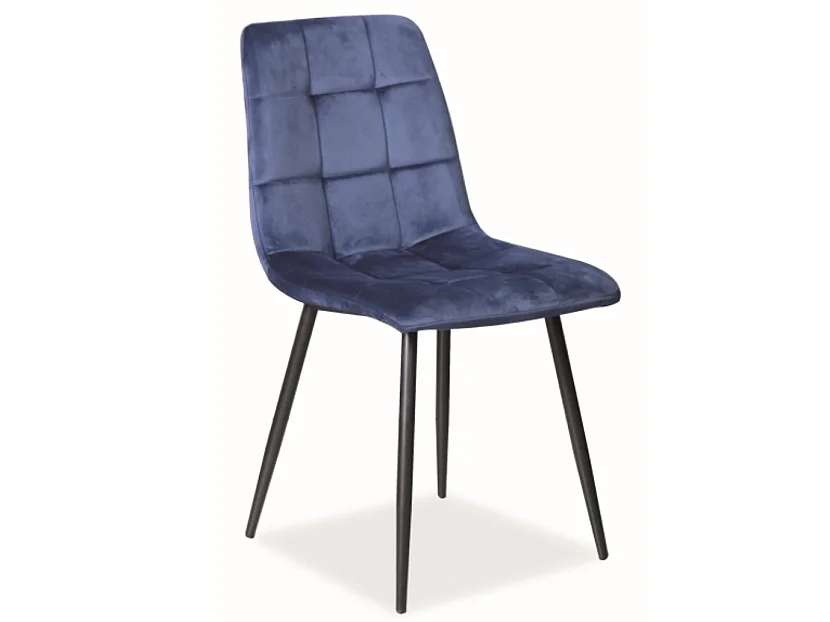 Chaise en velours matelassé et pieds en métal noir Kozia - Lot de 4-Couleur Orange brûlé