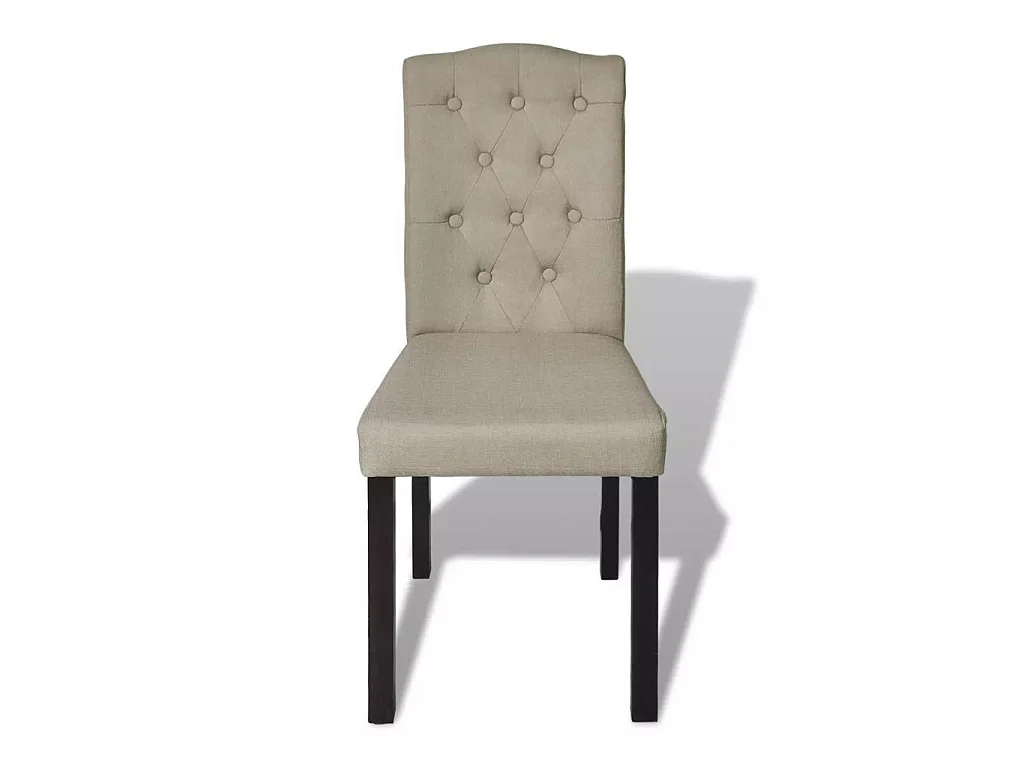 Chaises de salle à manger 6 pcs Beige Tissu 2