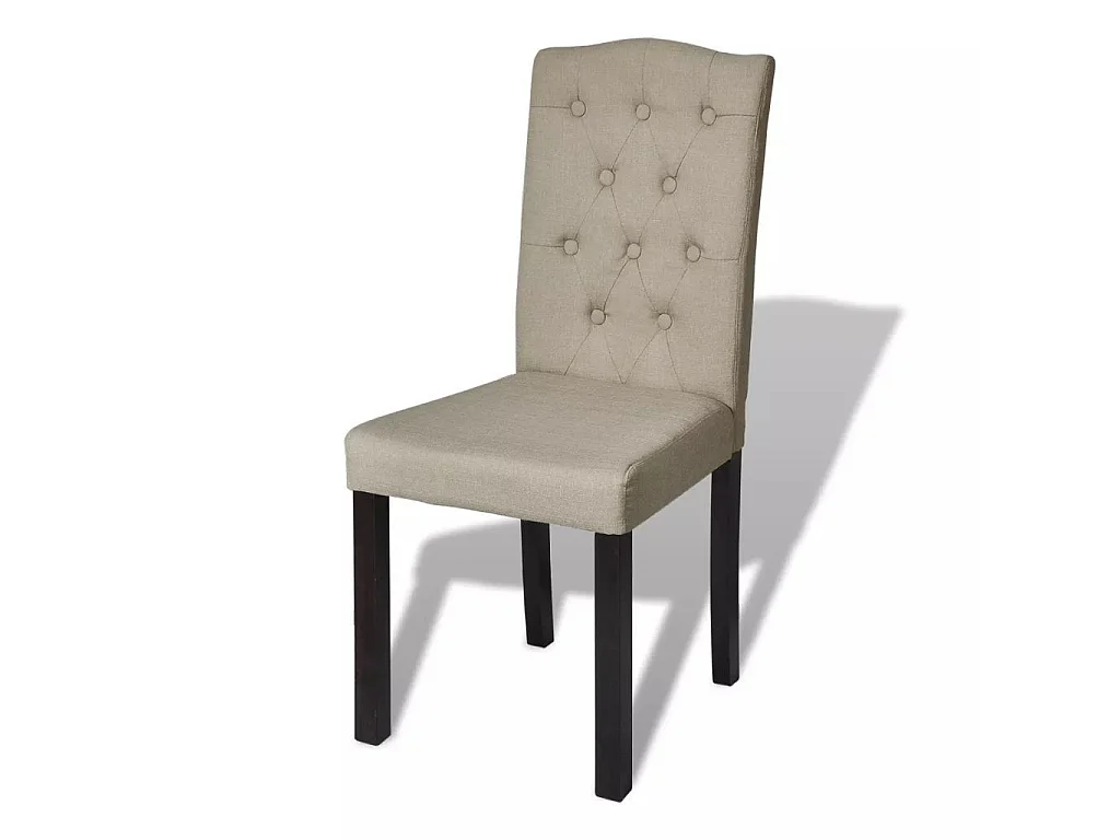 Chaises de salle à manger 6 pcs Beige Tissu 2