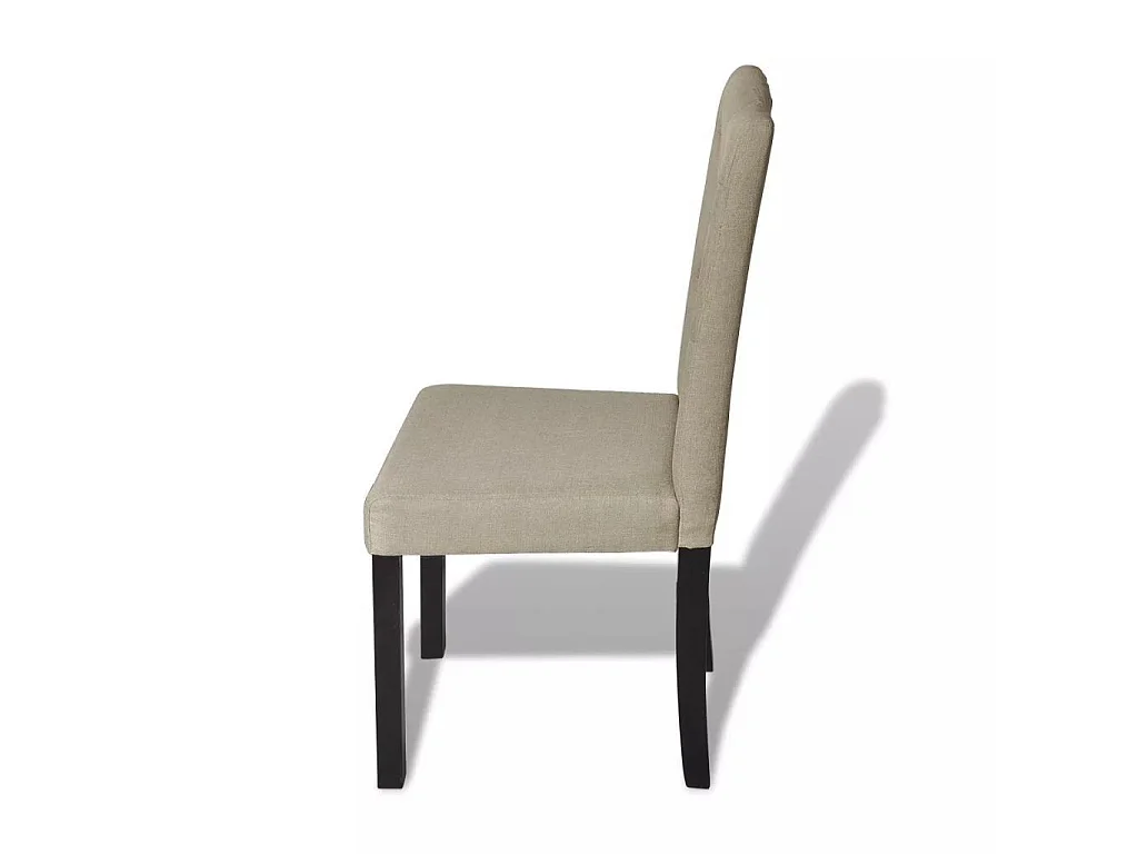 Chaises de salle à manger 6 pcs Beige Tissu 2