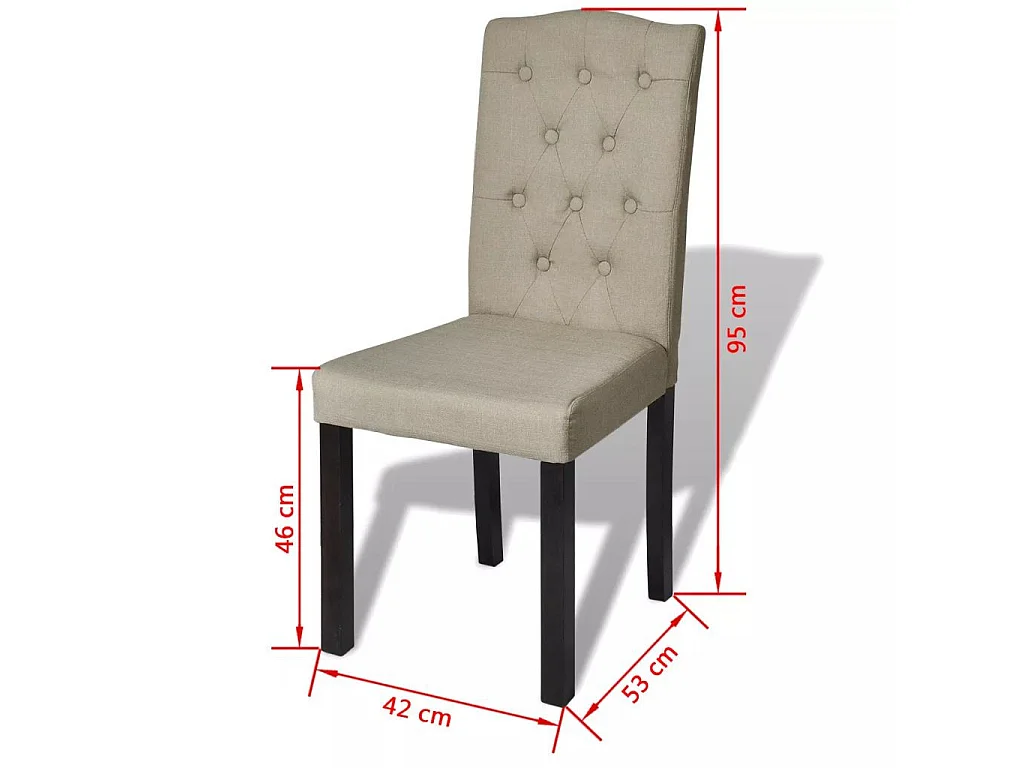 Chaises de salle à manger 6 pcs Beige Tissu 2