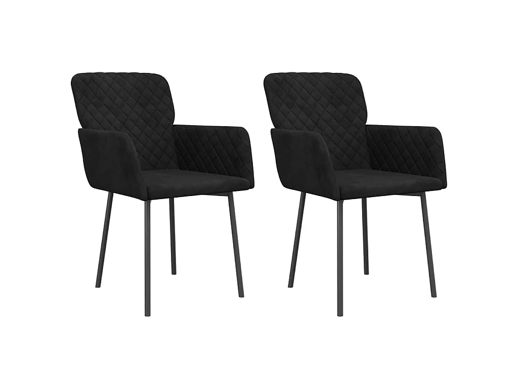 Chaises de salle à manger 2 pcs Noir Velours 6
