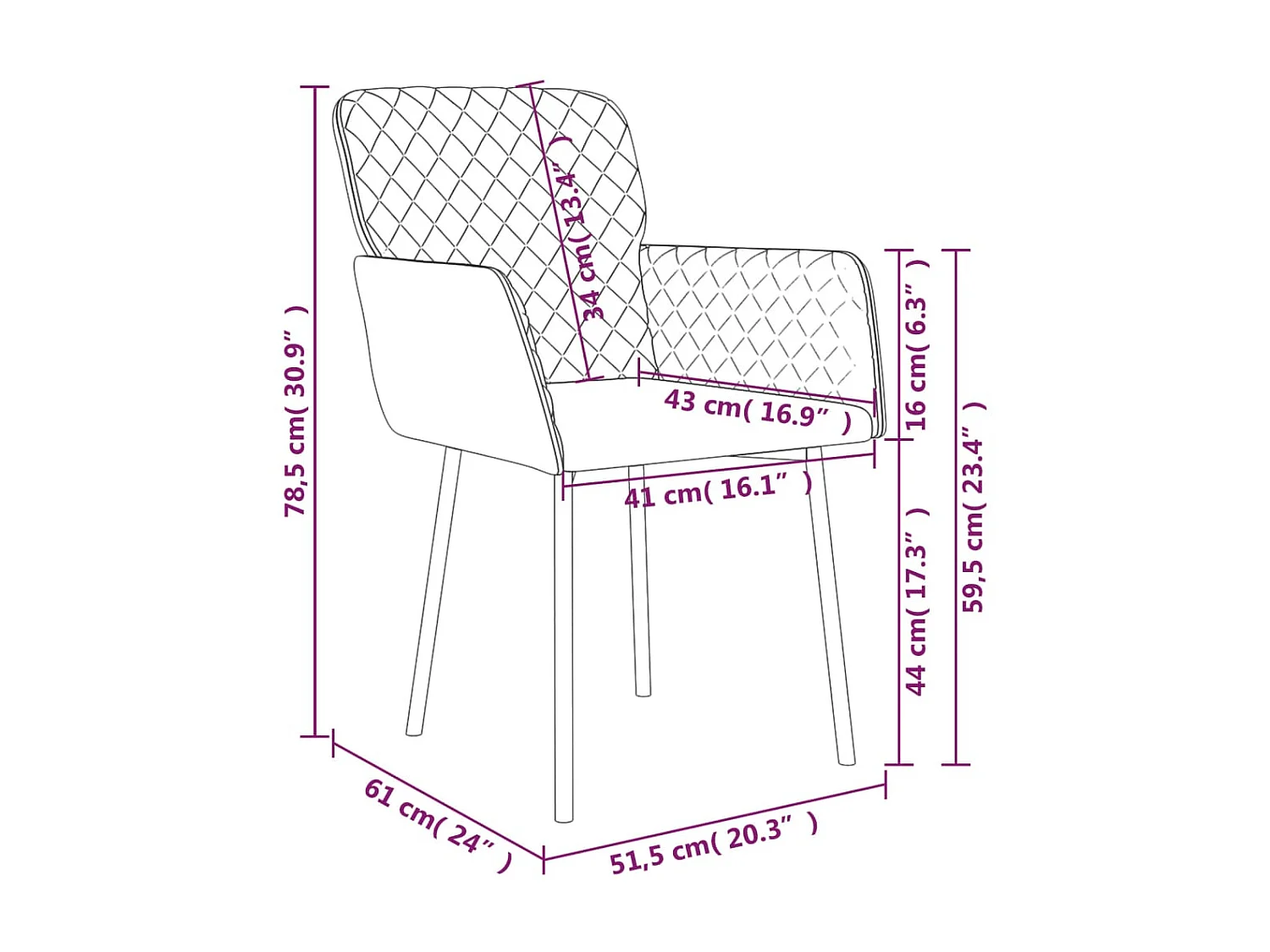 Chaises de salle à manger 2 pcs Noir Velours 6