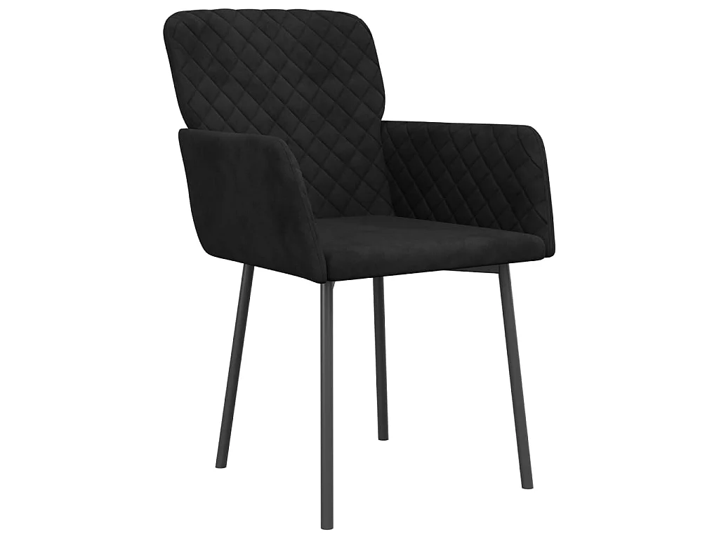 Chaises de salle à manger 2 pcs Noir Velours 6