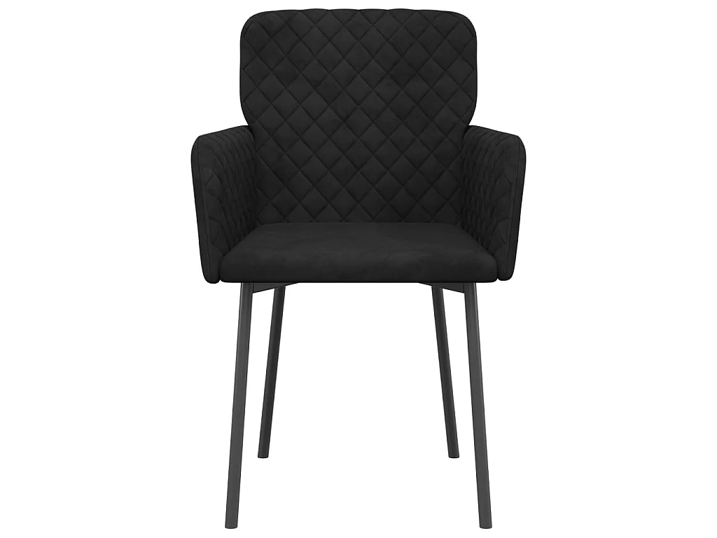 Chaises de salle à manger 2 pcs Noir Velours 6