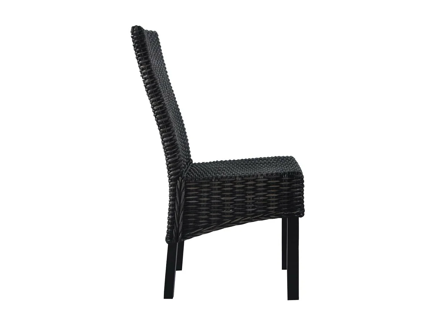 Chaises à dîner 2 pcs Noir Rotin kubu et bois de manguier