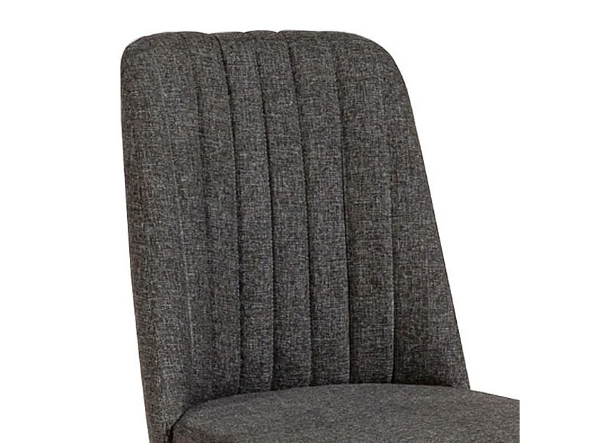 Chaise de salle à manger tissu anthracite et bois blanc Akira