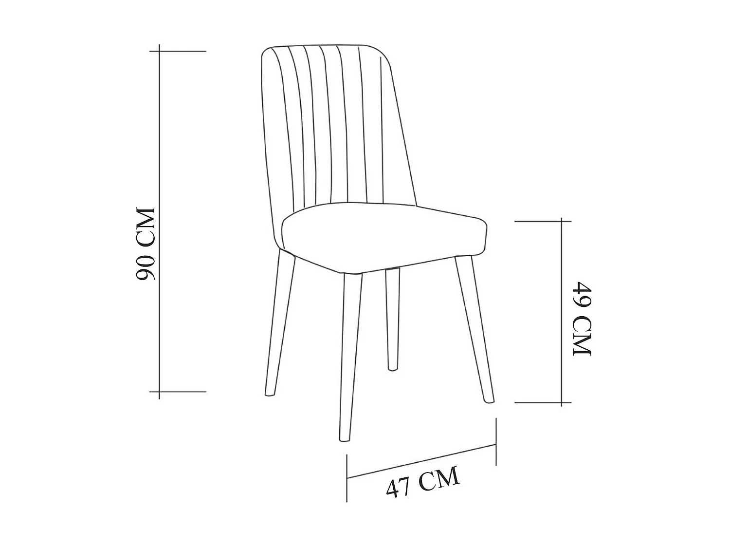 Chaise de salle à manger tissu anthracite et bois blanc Akira