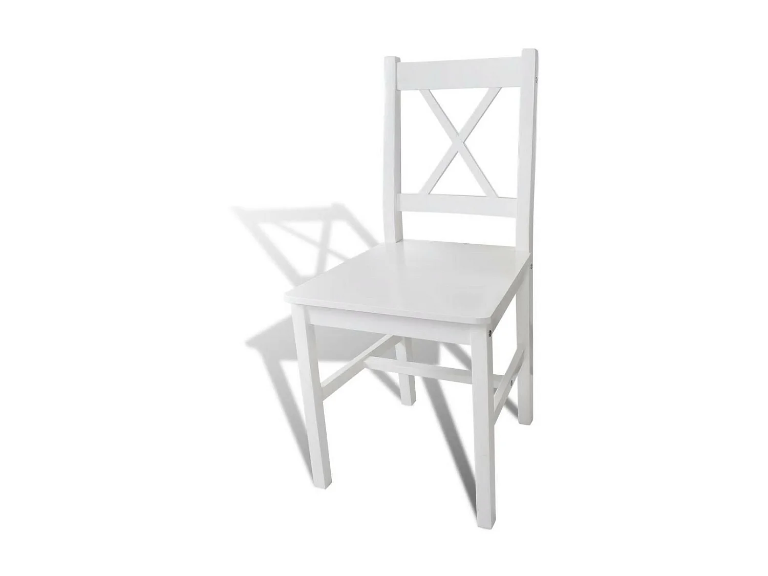 Chaise en bois de pin blanc vernis Dina - Lot de 6