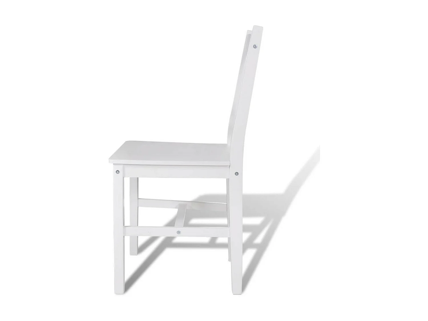 Chaise en bois de pin blanc vernis Dina - Lot de 6
