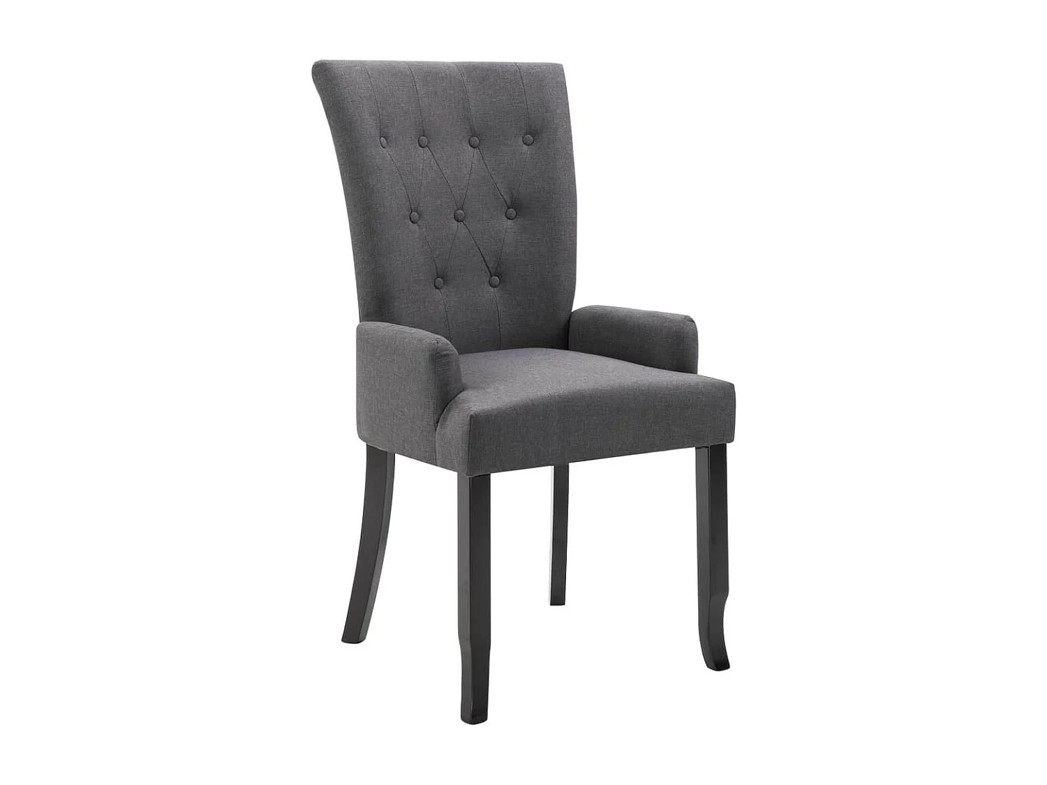 Chaise de salle à manger avec accoudoirs Gris foncé Tissu 2
