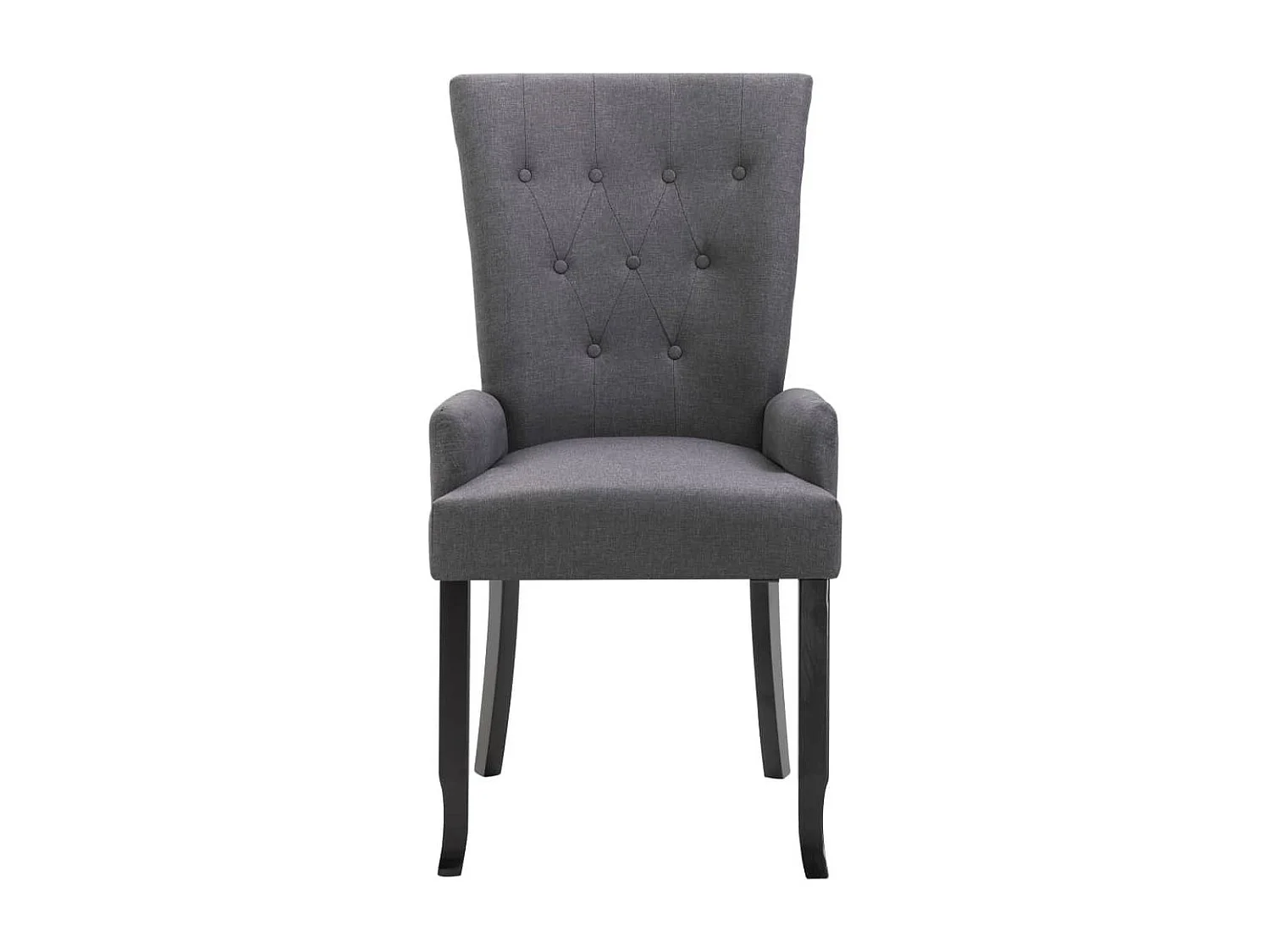 Chaise de salle à manger avec accoudoirs Gris foncé Tissu 2