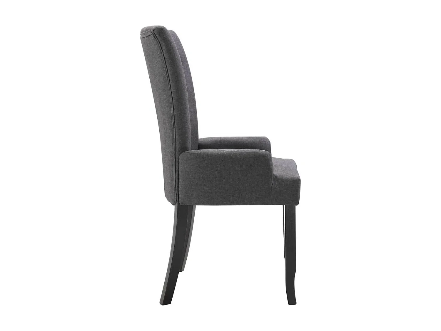 Chaise de salle à manger avec accoudoirs Gris foncé Tissu 2