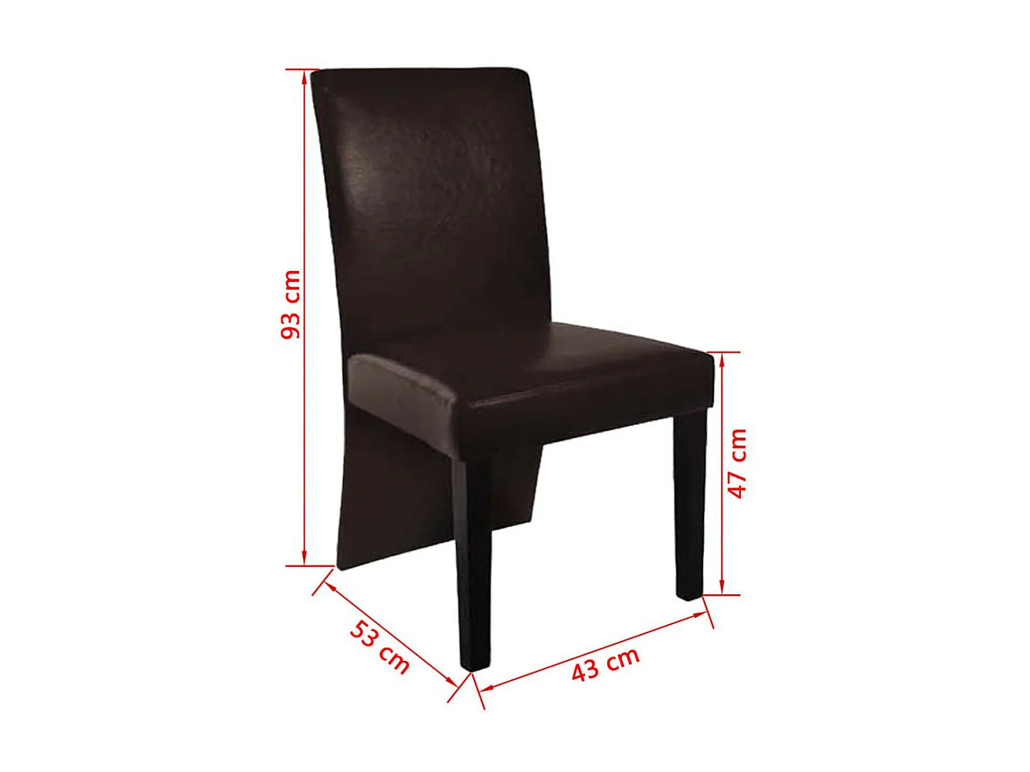 Chaises de salle à manger 4 pcs Marron foncé Similicuir 2