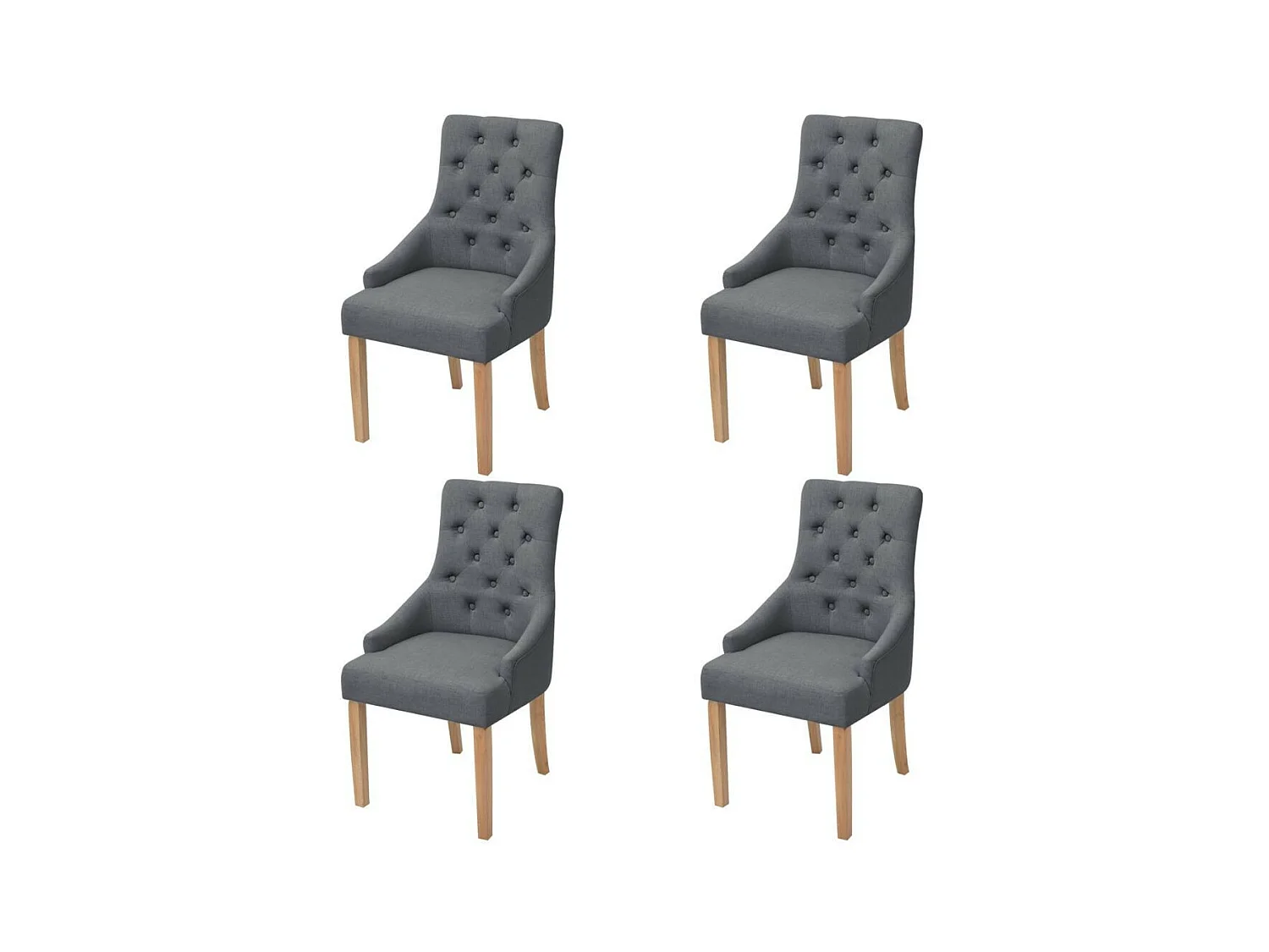 Chaises de salle à manger 4 pcs Gris foncé Tissu 11