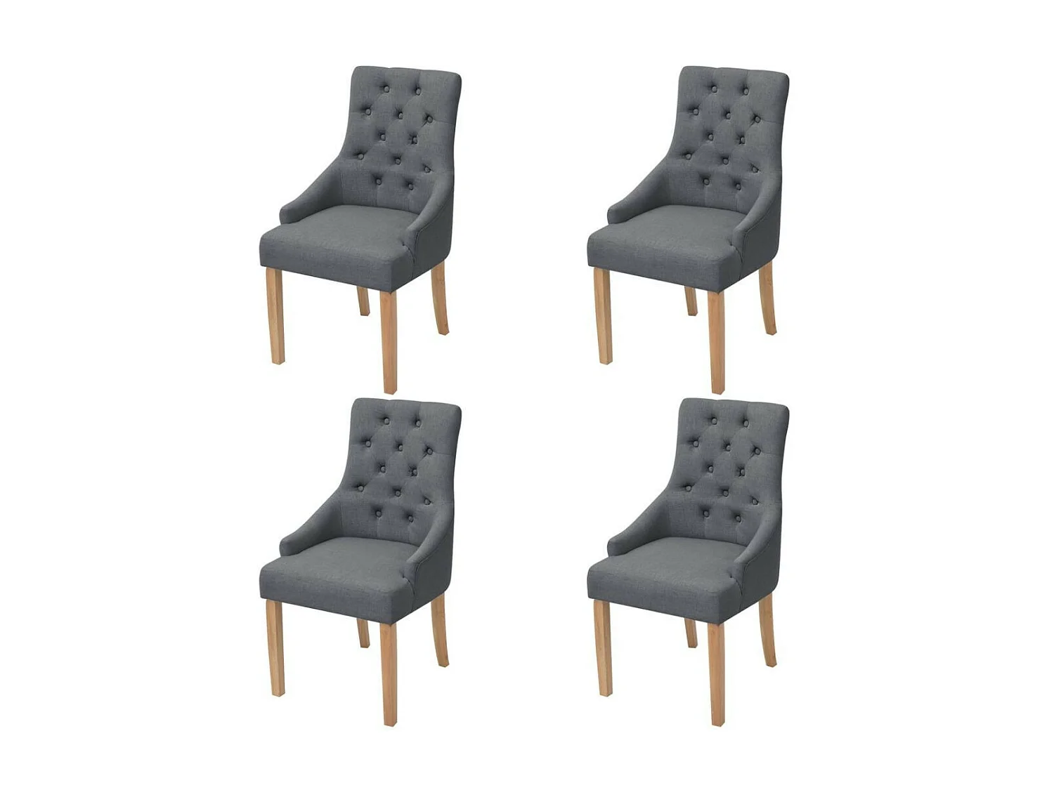 Chaises de salle à manger 4 pcs Gris foncé Tissu 11