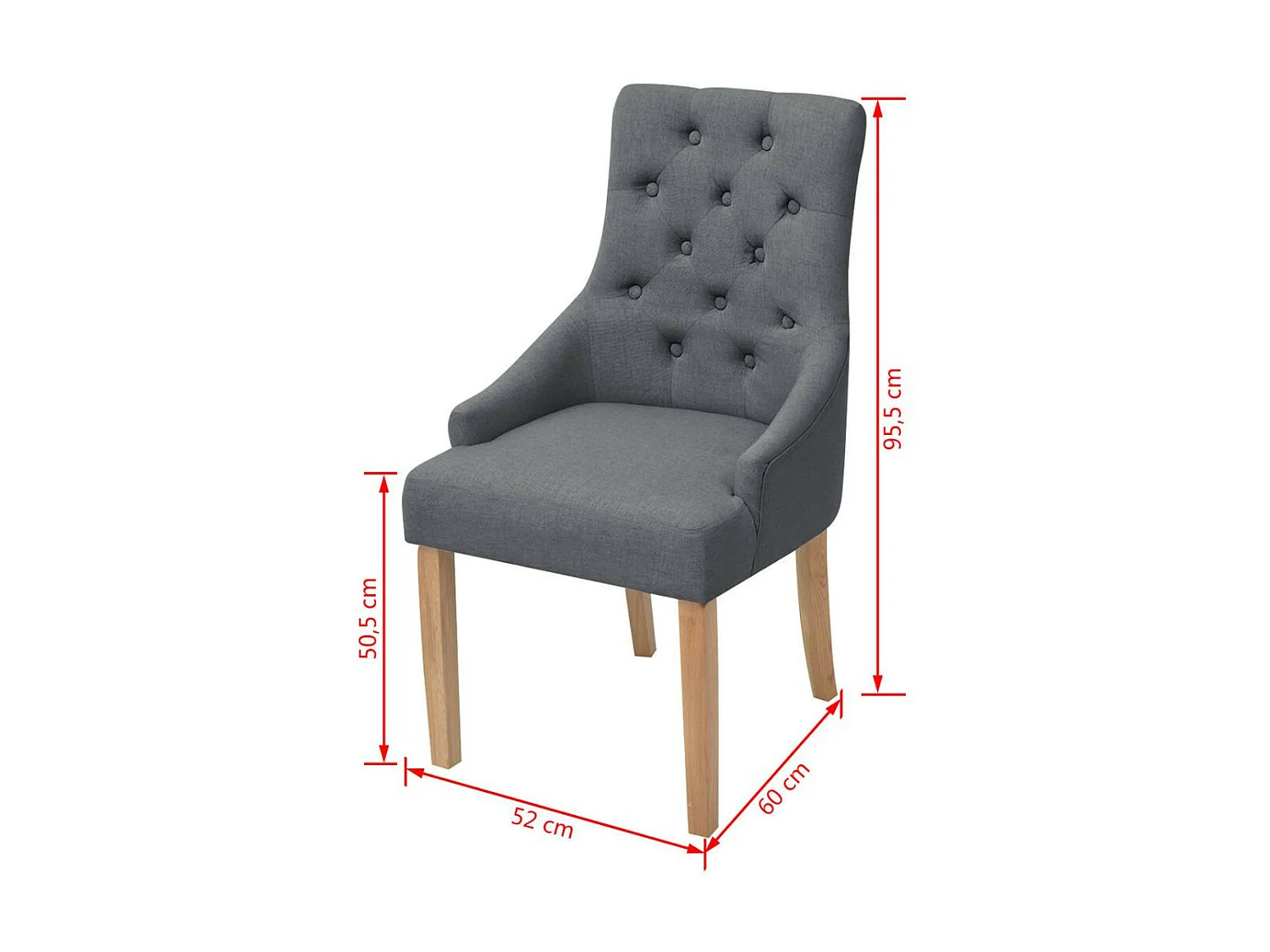 Chaises de salle à manger 4 pcs Gris foncé Tissu 11