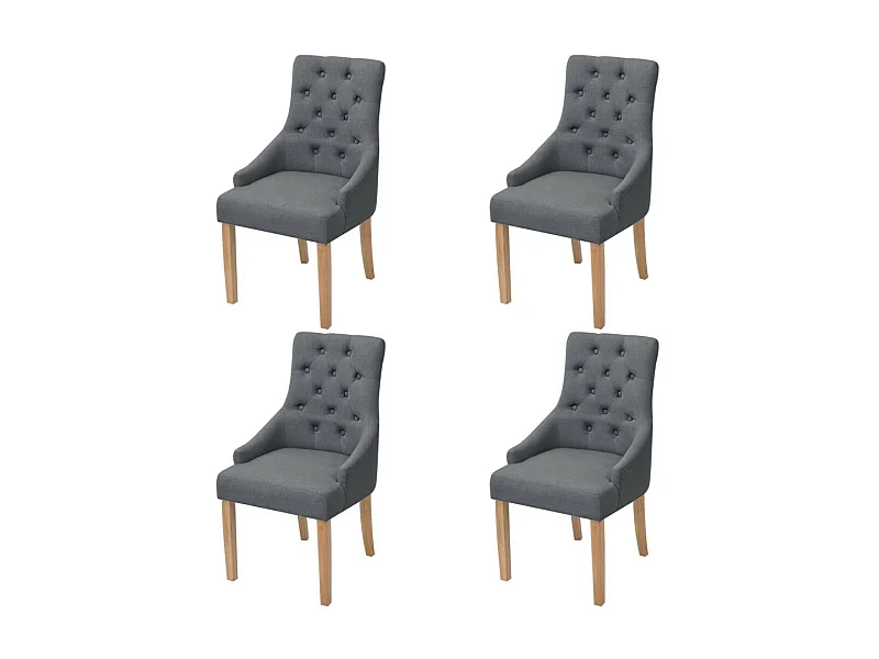 Chaises de salle à manger 4 pcs Gris foncé Tissu 11