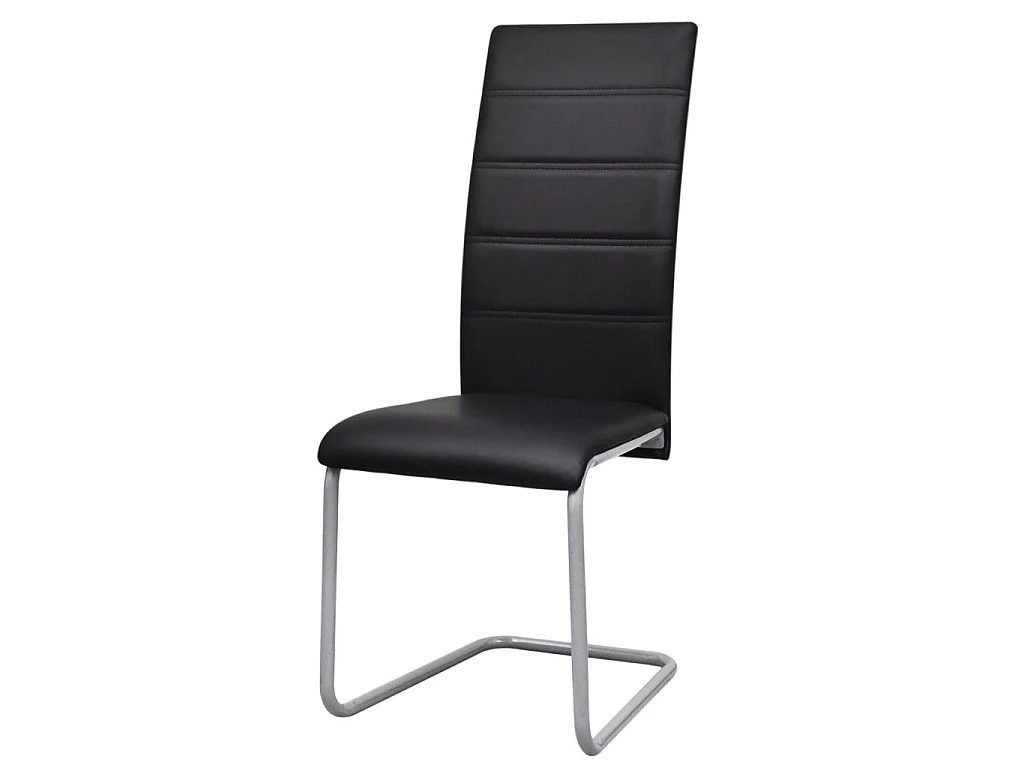 Chaises de salle à manger cantilever 4 pcs Noir Similicuir 4