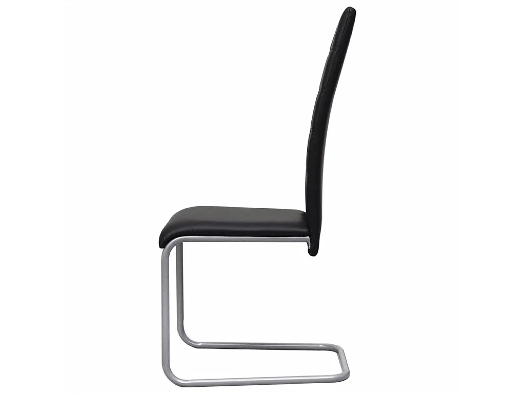 Chaises de salle à manger cantilever 4 pcs Noir Similicuir 4