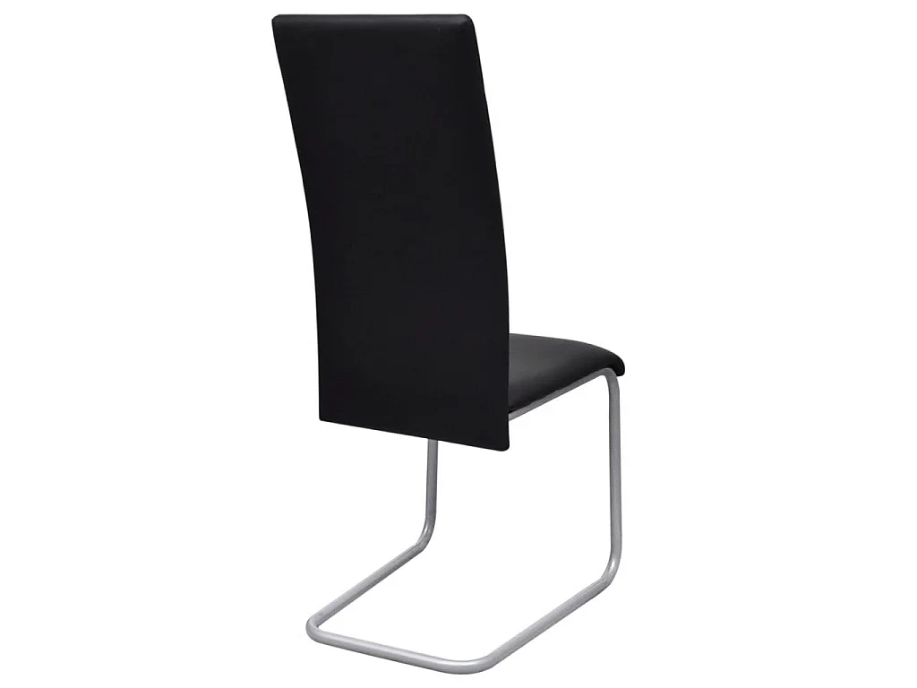 Chaises de salle à manger cantilever 4 pcs Noir Similicuir 4
