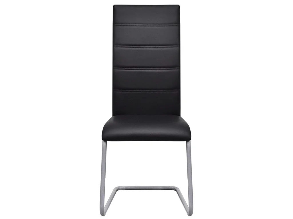 Chaises de salle à manger cantilever 4 pcs Noir Similicuir 4