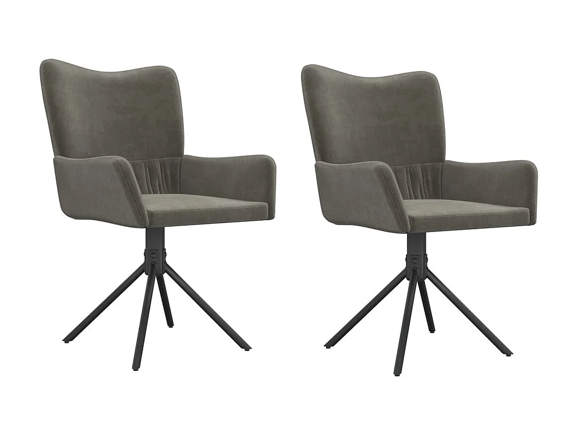 Chaises pivotantes à manger lot de 2 gris foncé velours