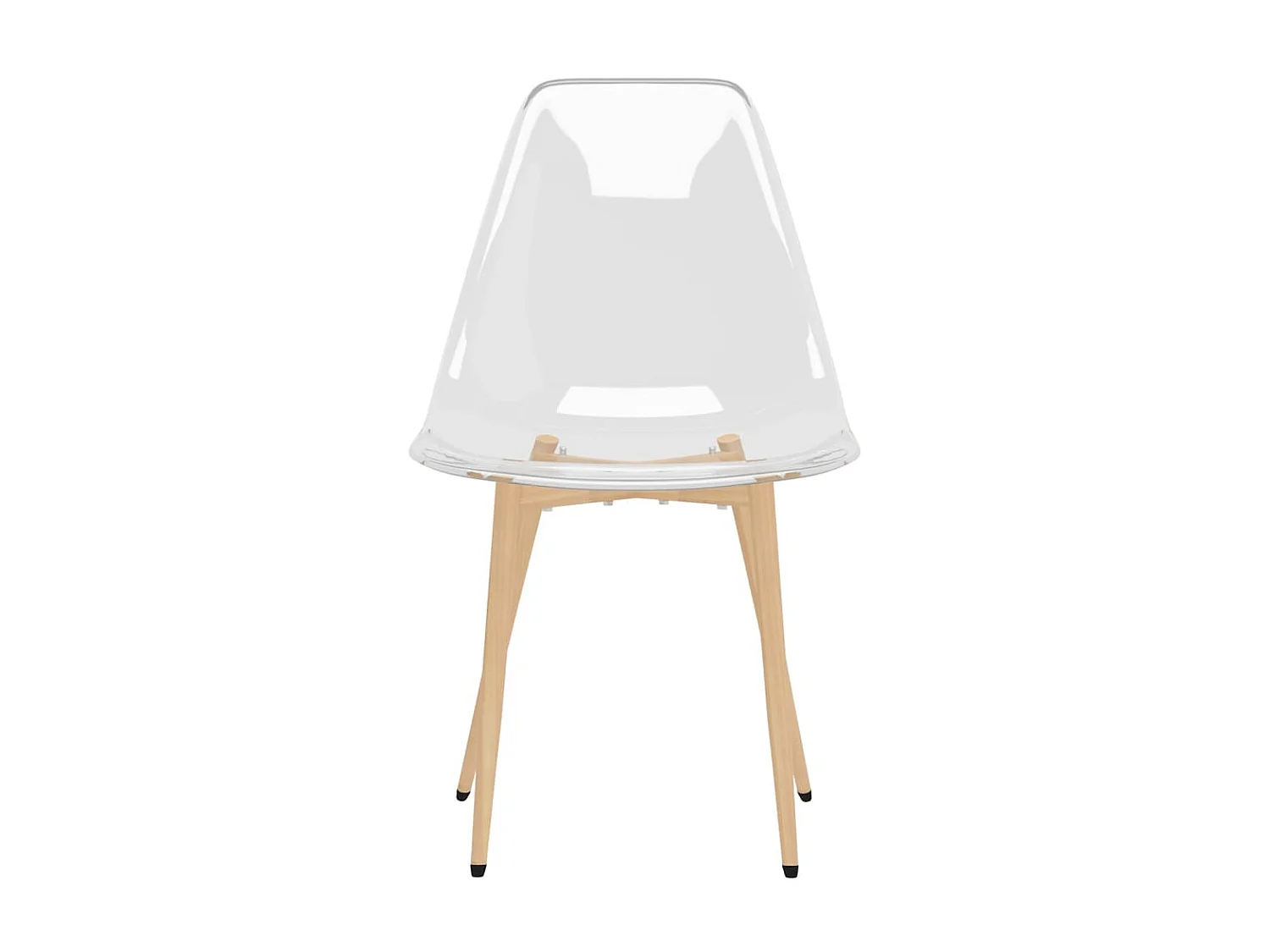 Chaises assise transparente et bois clair Penyla - Lot de 4