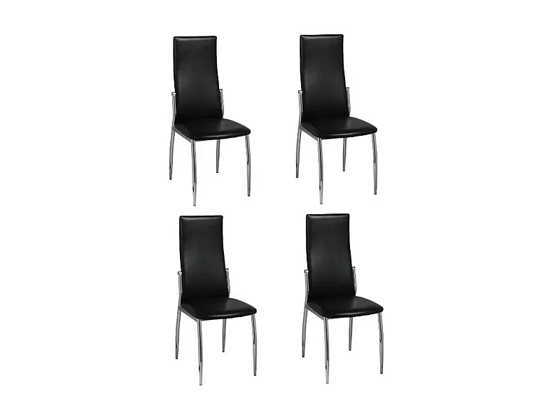 Chaises de salle à manger 4 pcs Noir Similicuir
