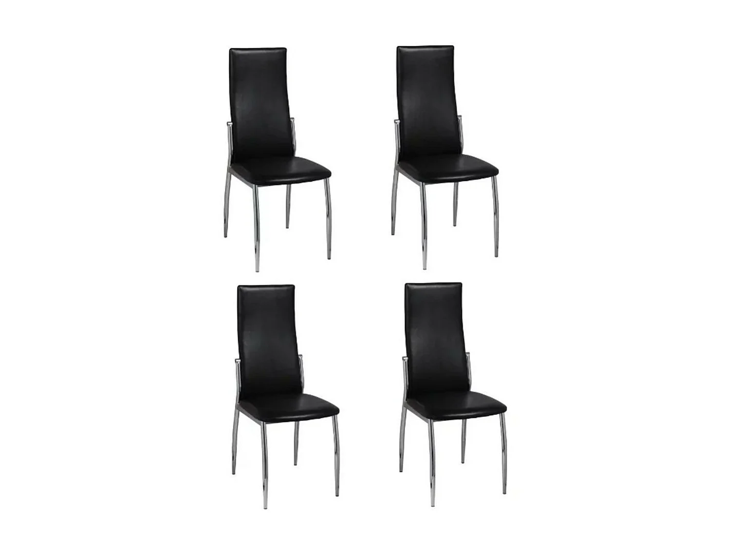 Chaises de salle à manger 4 pcs Noir Similicuir