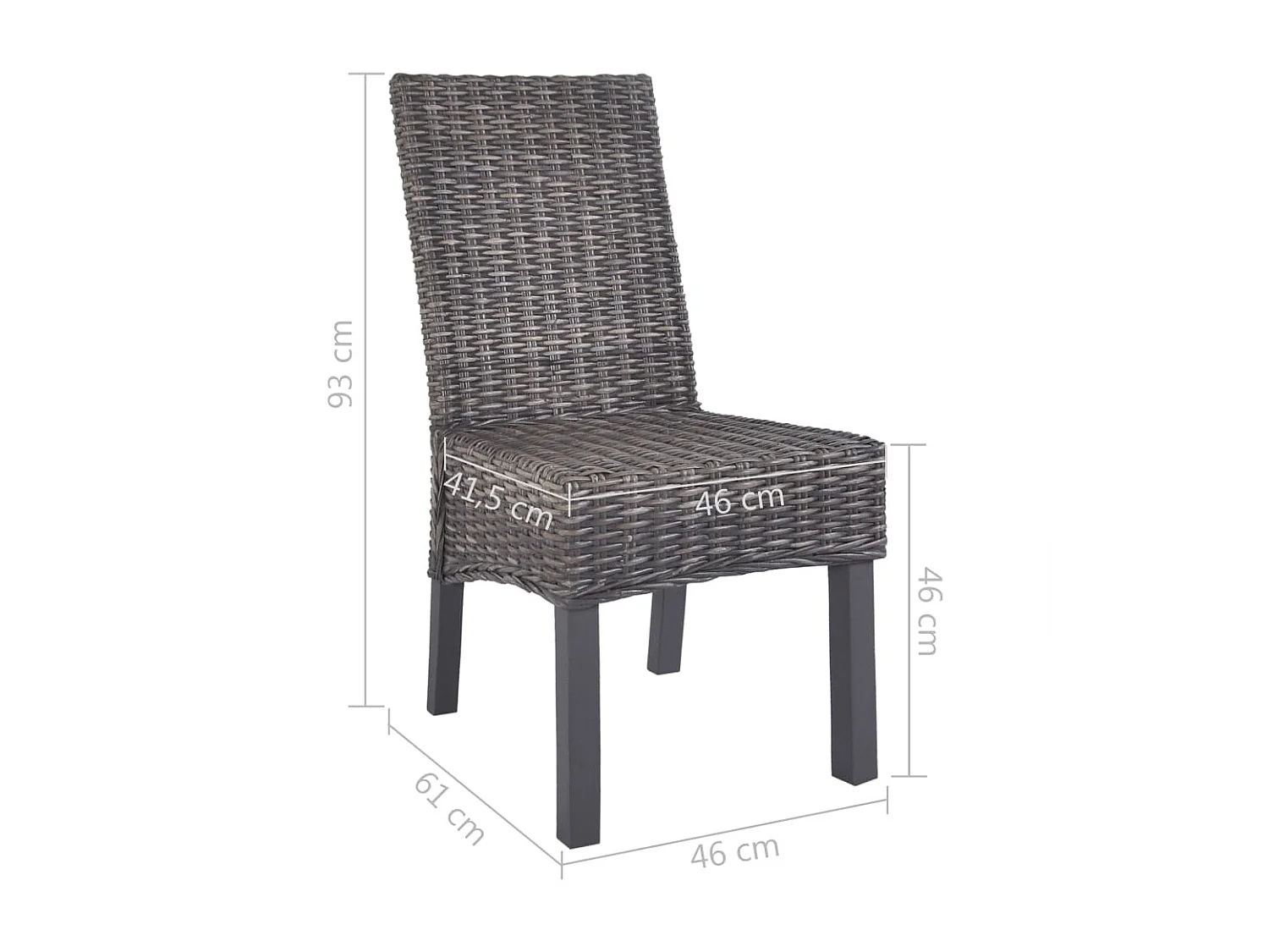 Chaises à dîner 6 pcs Marron Rotin Kubu et bois de manguier