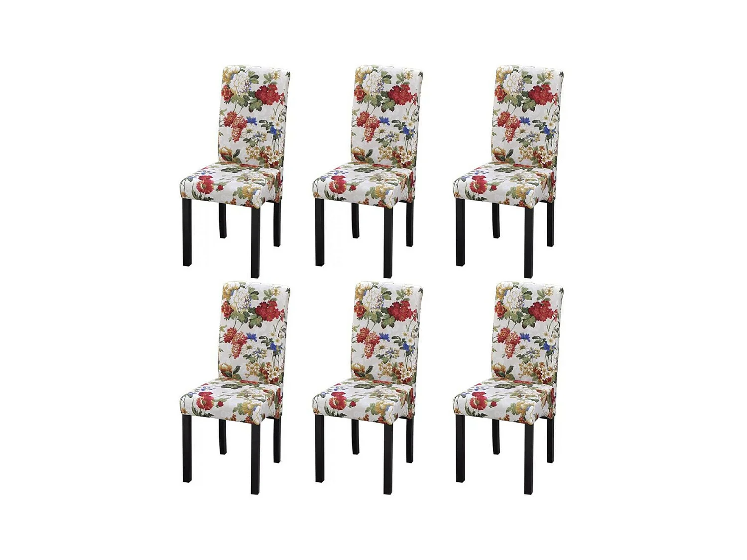 Chaises de salle à manger 6 pcs Multicolore Tissu