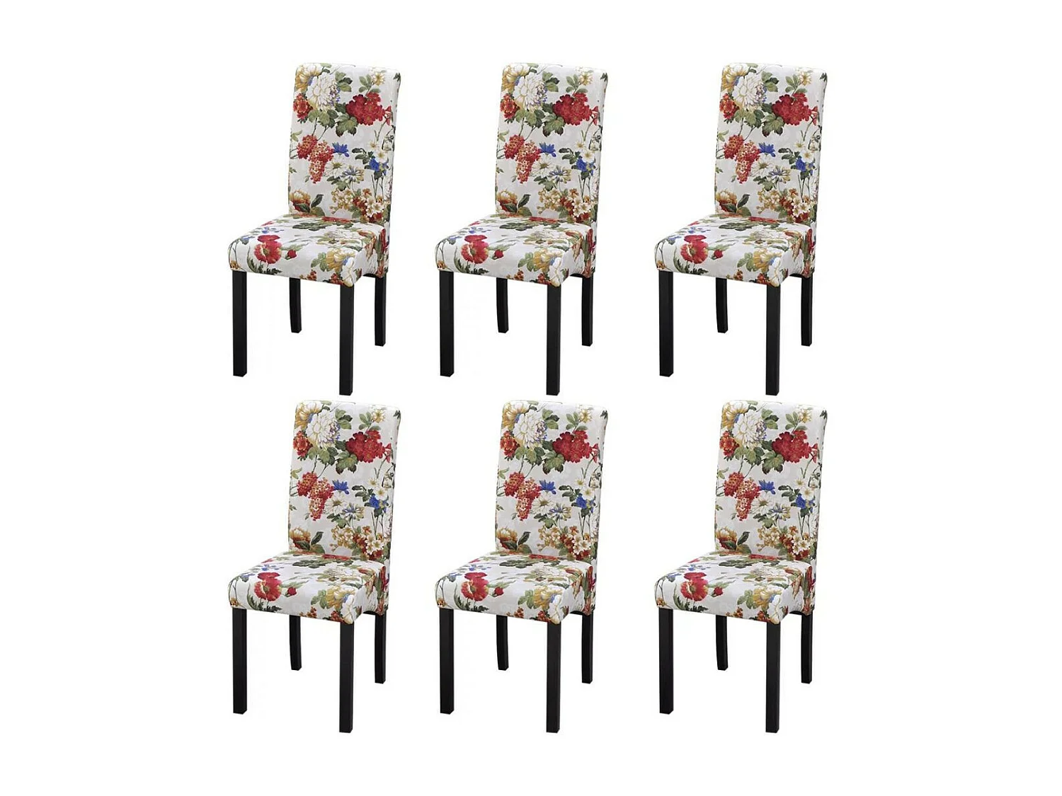 Chaises de salle à manger 6 pcs Multicolore Tissu