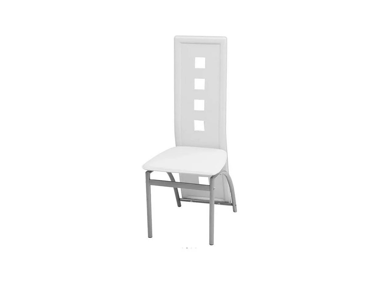 Chaise simili cuir blanc et pieds métal Ceaney - Lot de 4