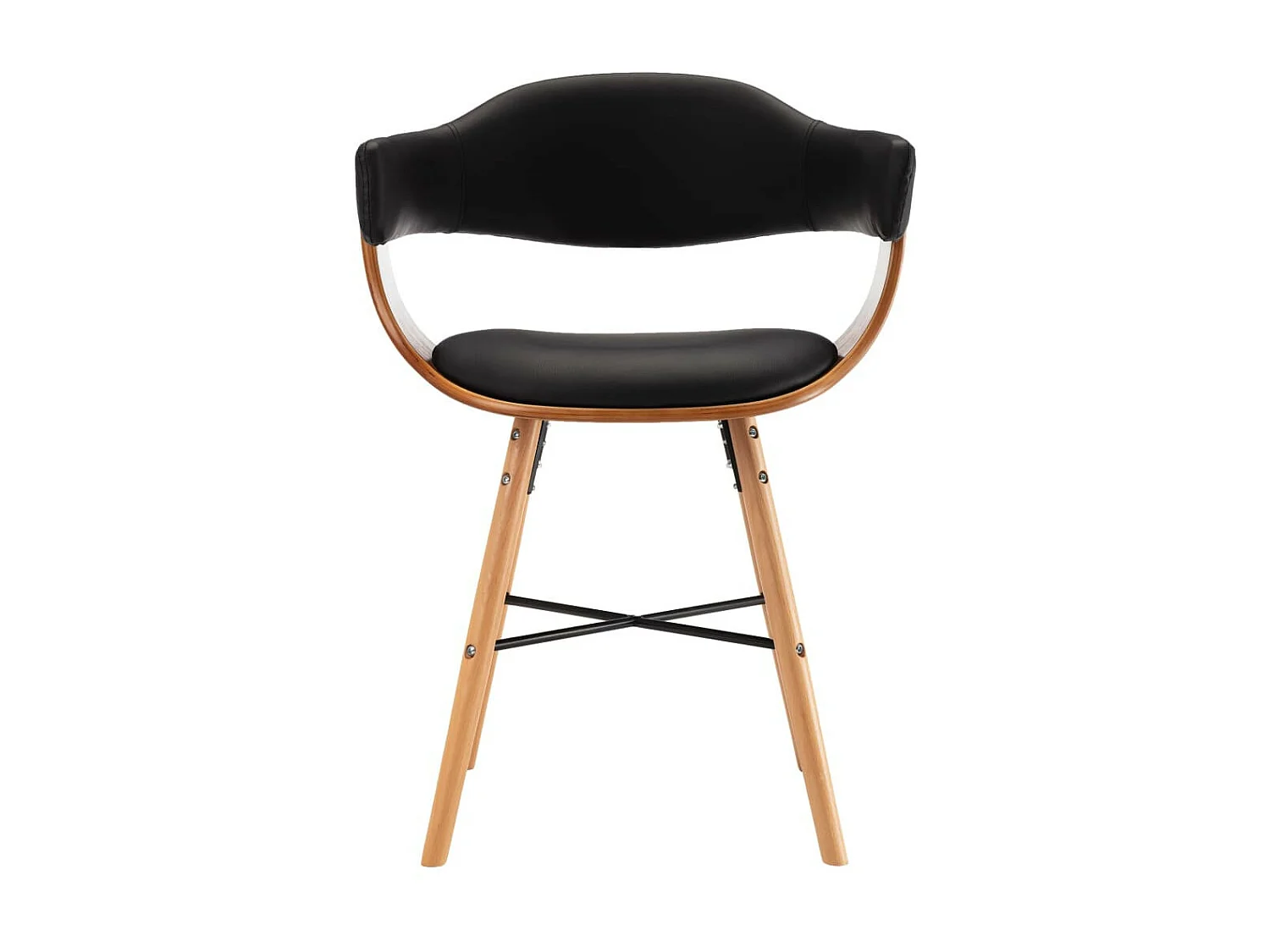 Chaises de salle à manger 4 pcs Noir Similicuir et bois courbé