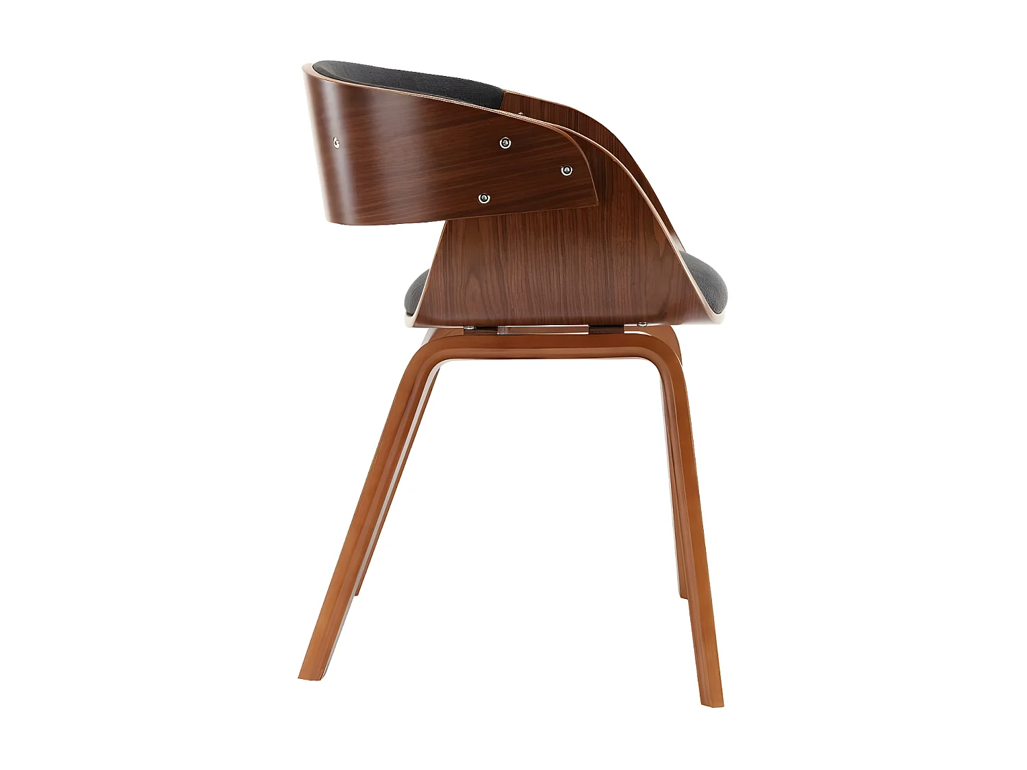 Chaise de salle à manger bois foncé et tissu gris Onetop - Lot de 4