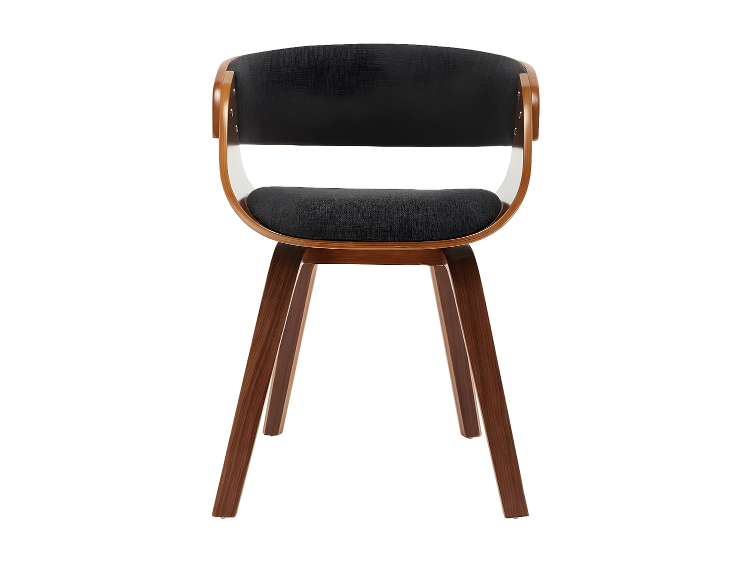 Chaise de salle à manger bois foncé et tissu gris Onetop - Lot de 4