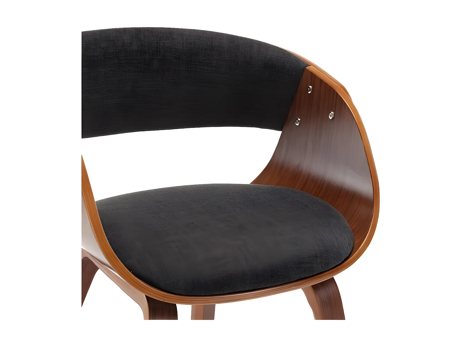 Chaise de salle à manger bois foncé et tissu gris Onetop - Lot de 4