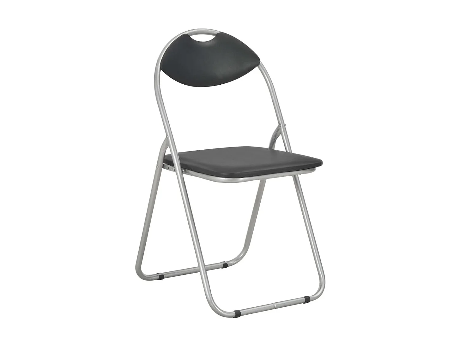 Chaises pliantes de salle à manger 4 pcs Noir Similicuir