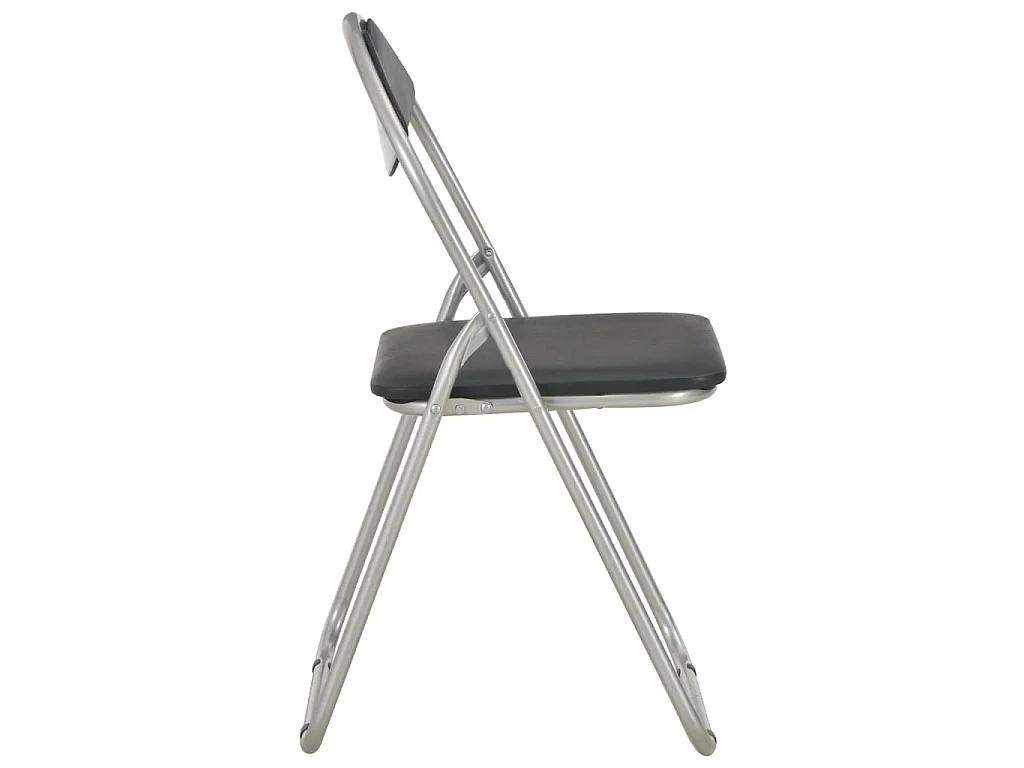 Chaises pliantes de salle à manger 4 pcs Noir Similicuir