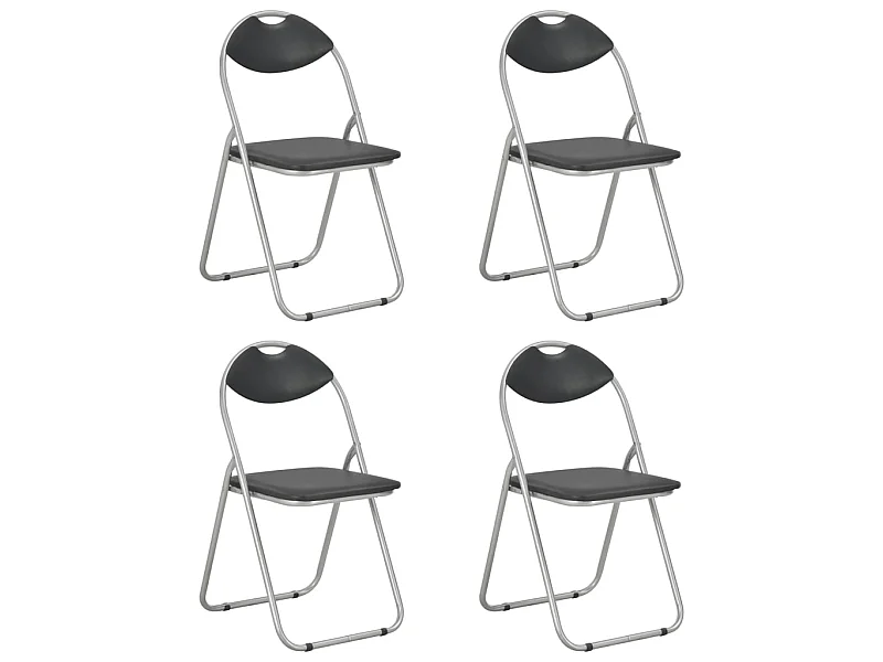 Chaises pliantes de salle à manger 4 pcs Noir Similicuir