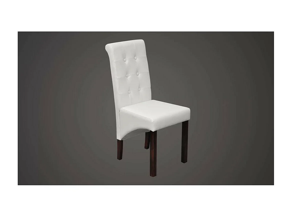 Chaises de salle à manger 6 pcs Blanc Similicuir 23