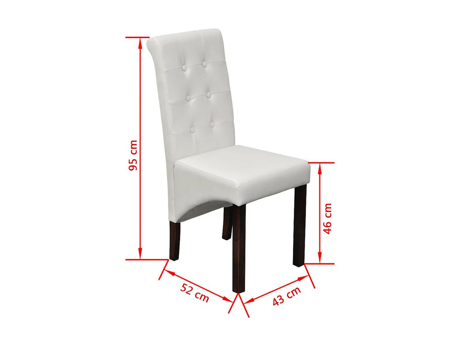 Chaises de salle à manger 6 pcs Blanc Similicuir 23