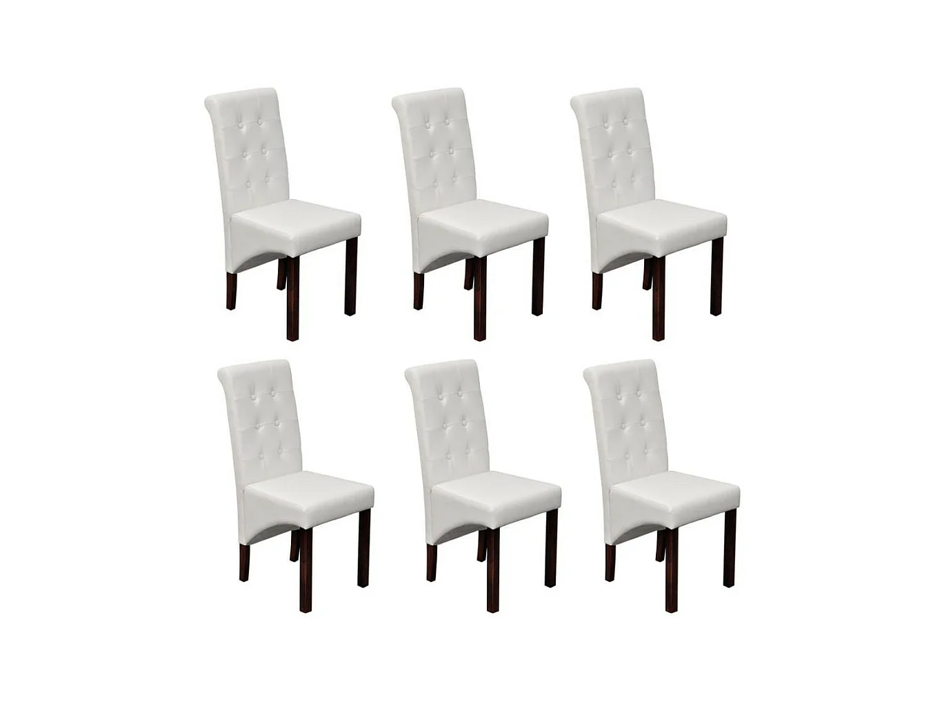 Chaises de salle à manger 6 pcs Blanc Similicuir 23