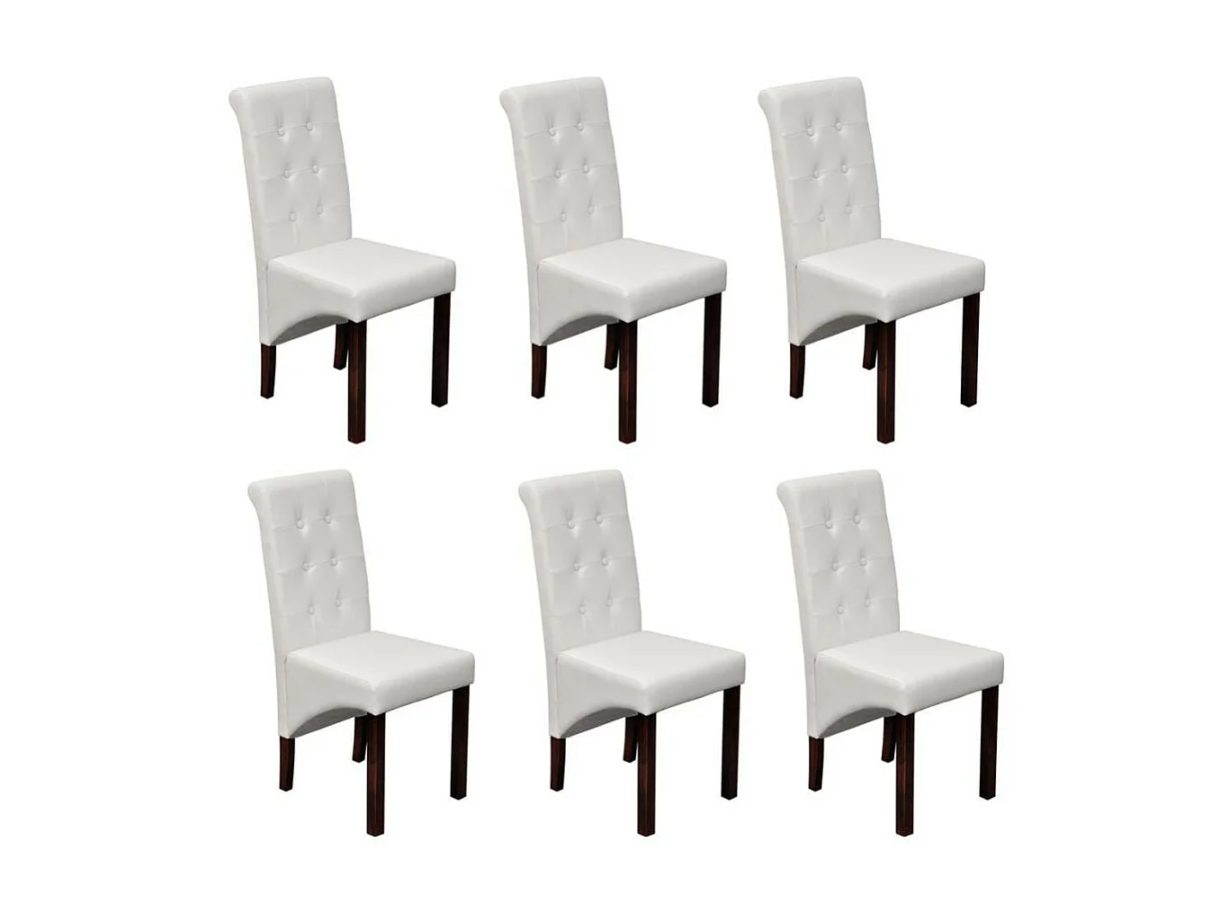 Chaises de salle à manger 6 pcs Blanc Similicuir 23