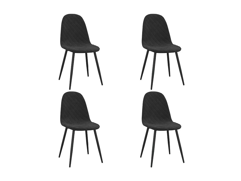 Chaises de salle à manger 4 pcs Noir Velours 16