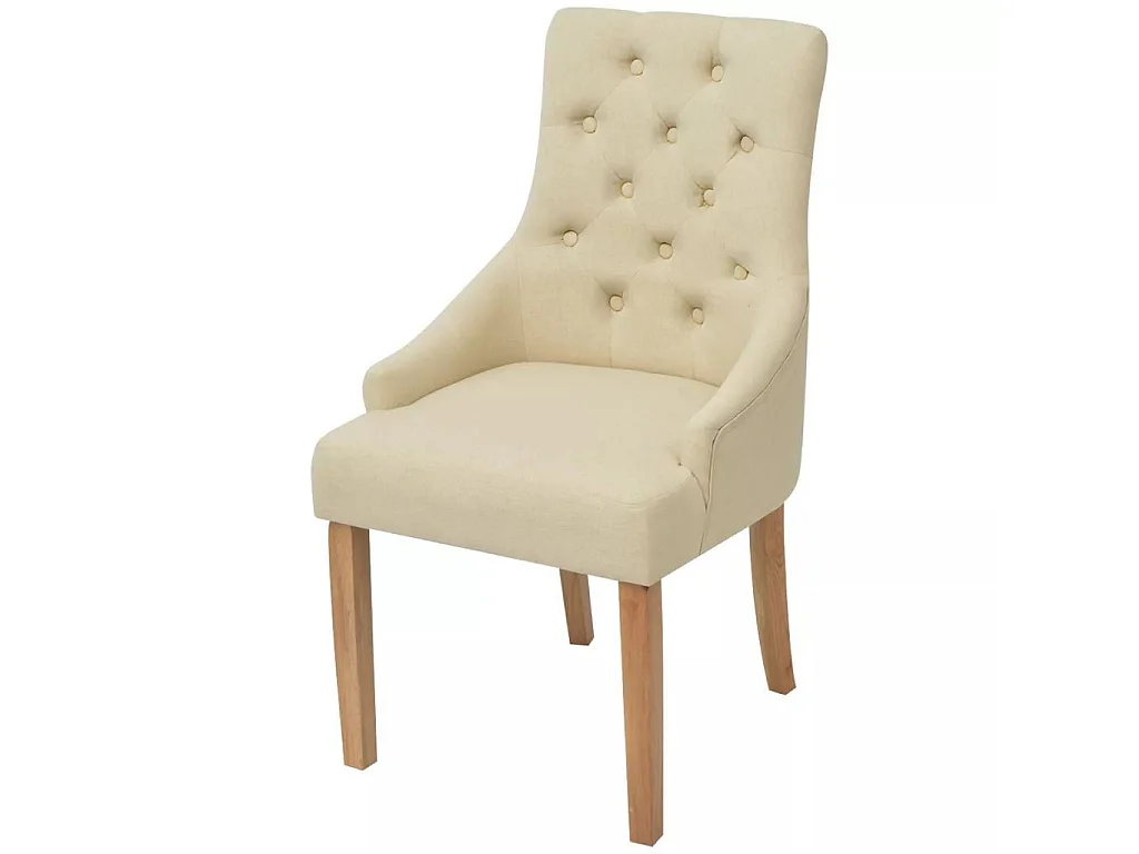 Chaises de salle à manger 4 pcs Crème Tissu 11