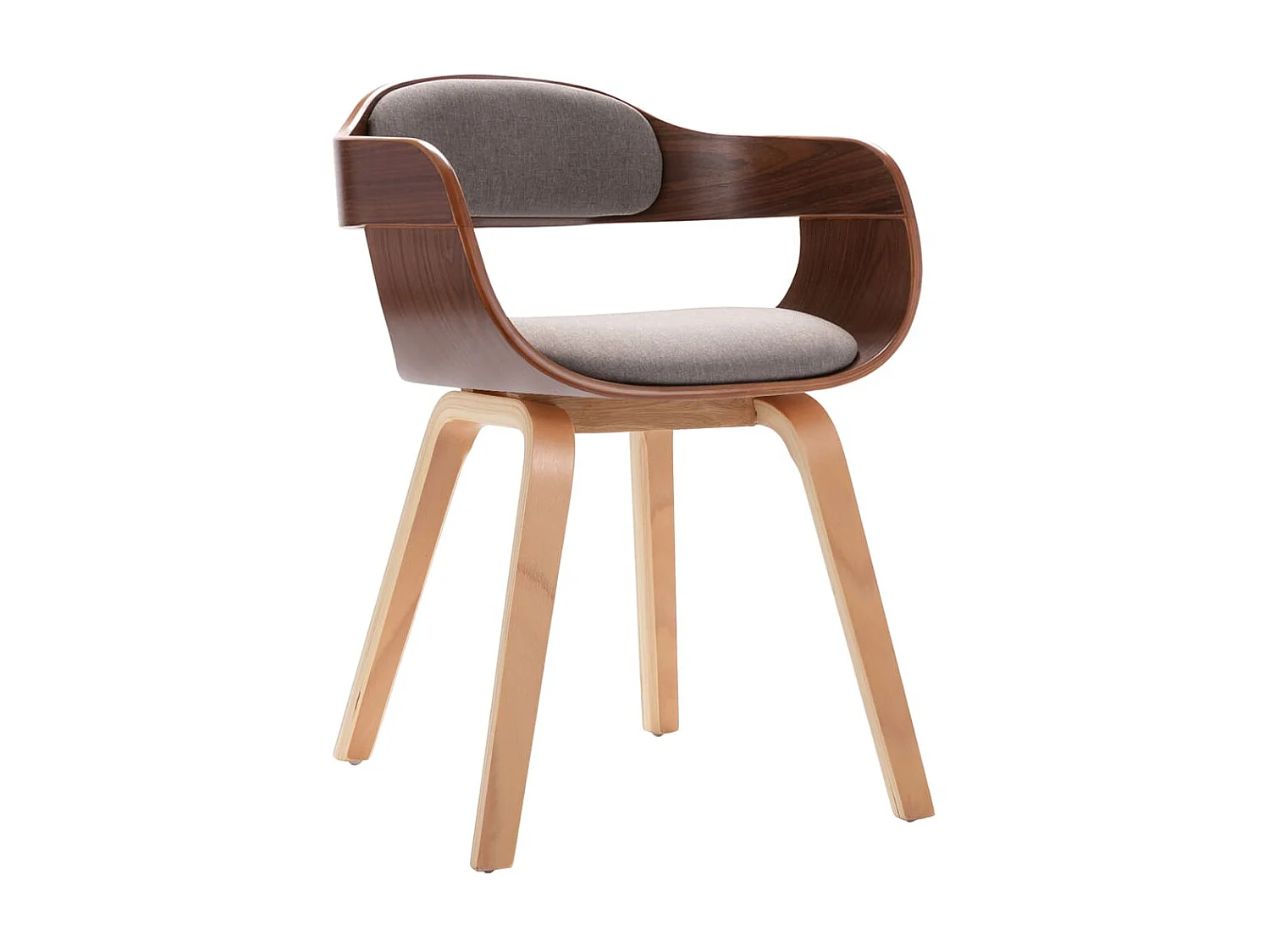 Chaise de salle à manger Taupe Bois courbé et tissu